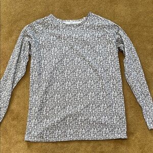 Black and White Geometric Long Sleeve Top